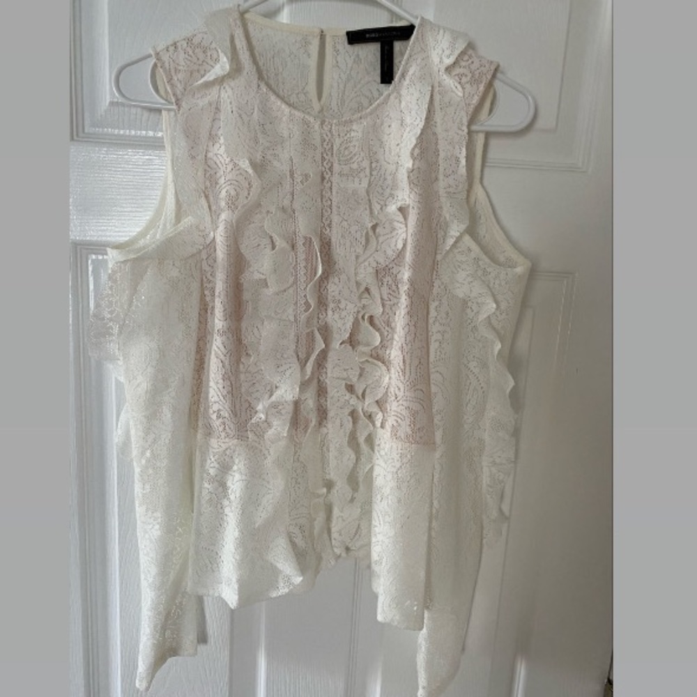BCBGMaxAzria Ruffled Long-sleeve Top
